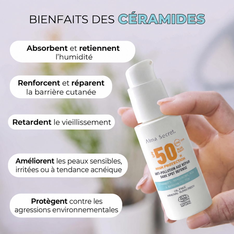 Écran Solaire Minéral SPF 50 aux Céramides